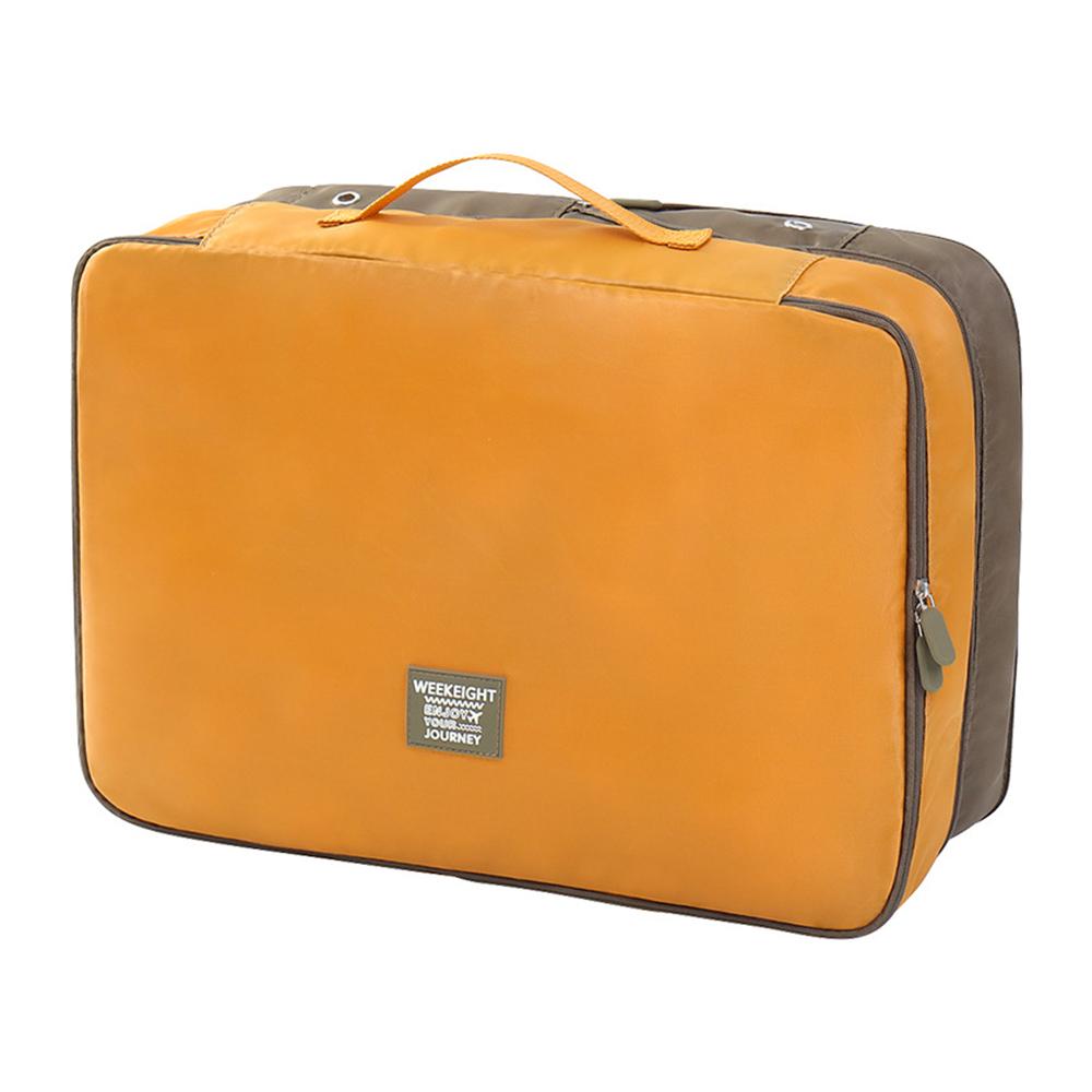 Creative two-color spliced travel clothing storage bag, double-layer compressed travel clothing storage bag