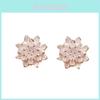 Elegant Women's Silver Plated Lotus Flower Ear Stud Earrings Jewelry For All Occasions
