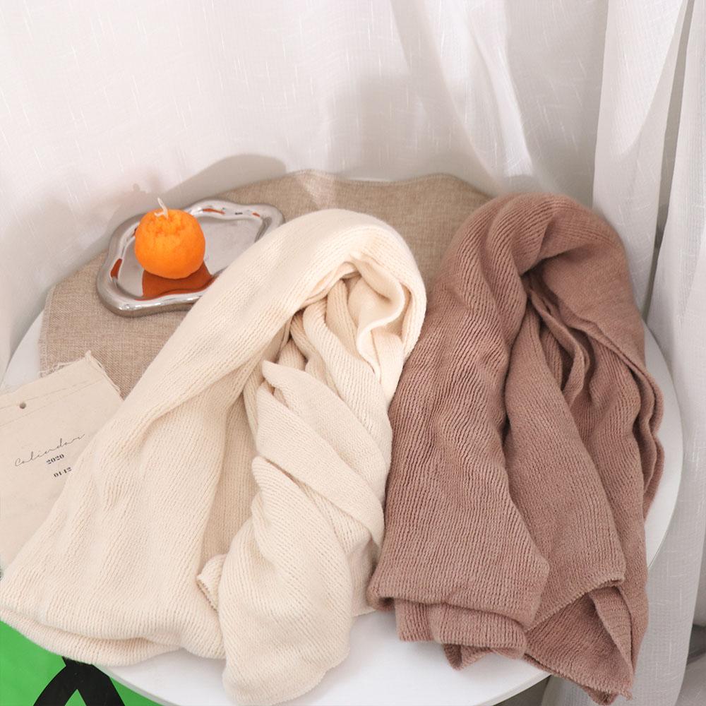 Soft Winter Cashmere Scarf Solid Color Coldproof Scarf Casual Men Wool Scarf  Gifts