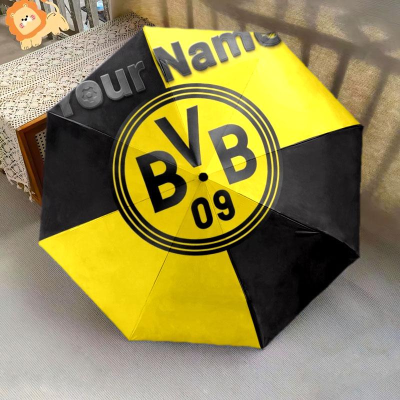 1 Stück Automatischer Faltregenschirm - Borussia Individuelles Namensmuster, Tragbares & Faltbares Design mit 8 Speichen, Weihnachts-Geburtstagsgeschenke