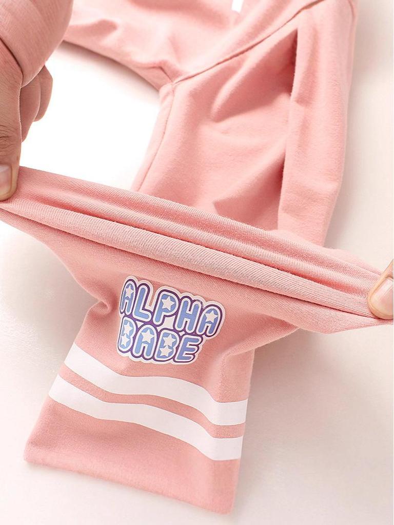 Korean Style Girls' Printed Leggings - Shark Print Tight Pants for Spring & Autumn