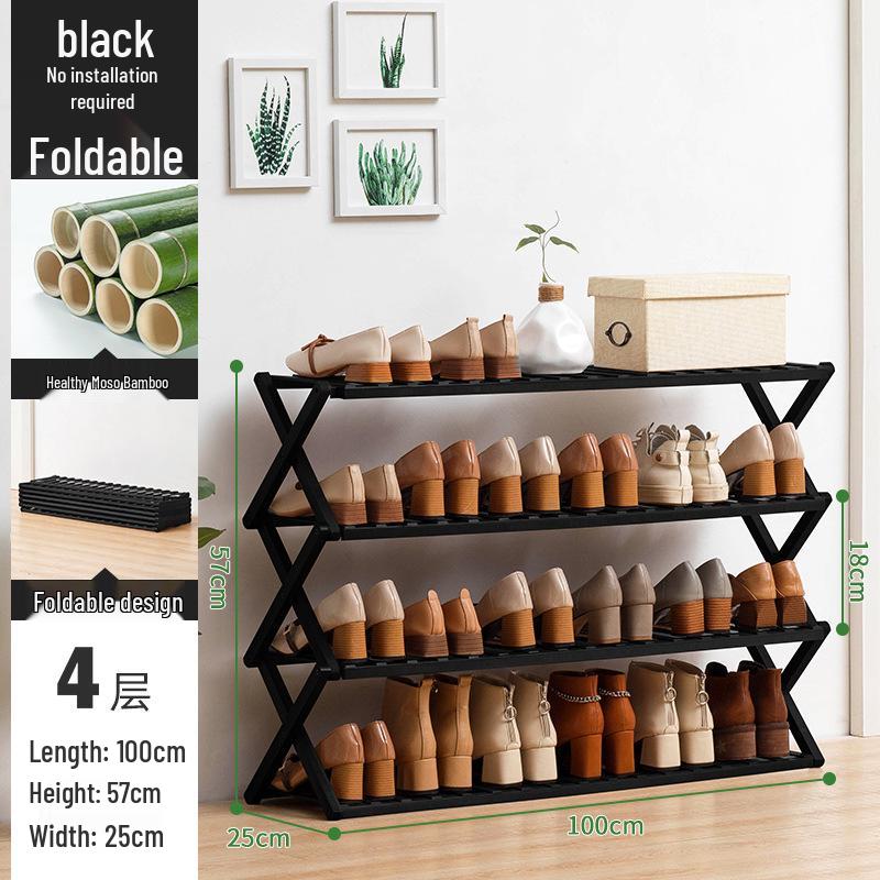 Compact Wooden Shoe Storage Rack: Multi-Layer, Dustproof Shoe Cabinet for Dorm or Entryway