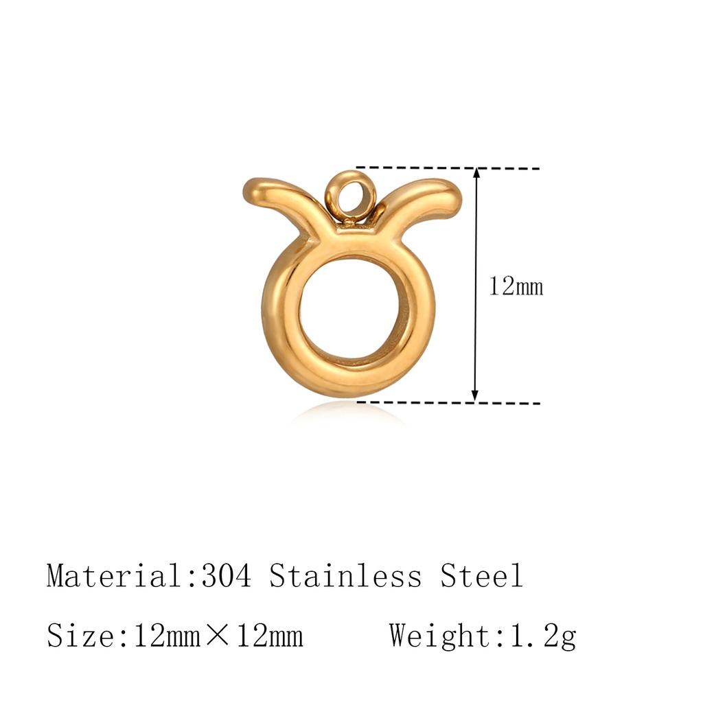 3Pcs Zodiac Charms 18K Gold-Plated Stainless Steel Twelve Constellation Pendants DIY Jewelry Making