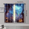 2pc,  Window Treatment Curtains Pumpkin Horror Forest Versatile 100% Polyester,Without Electricity Versatile Perfect for Bedroom