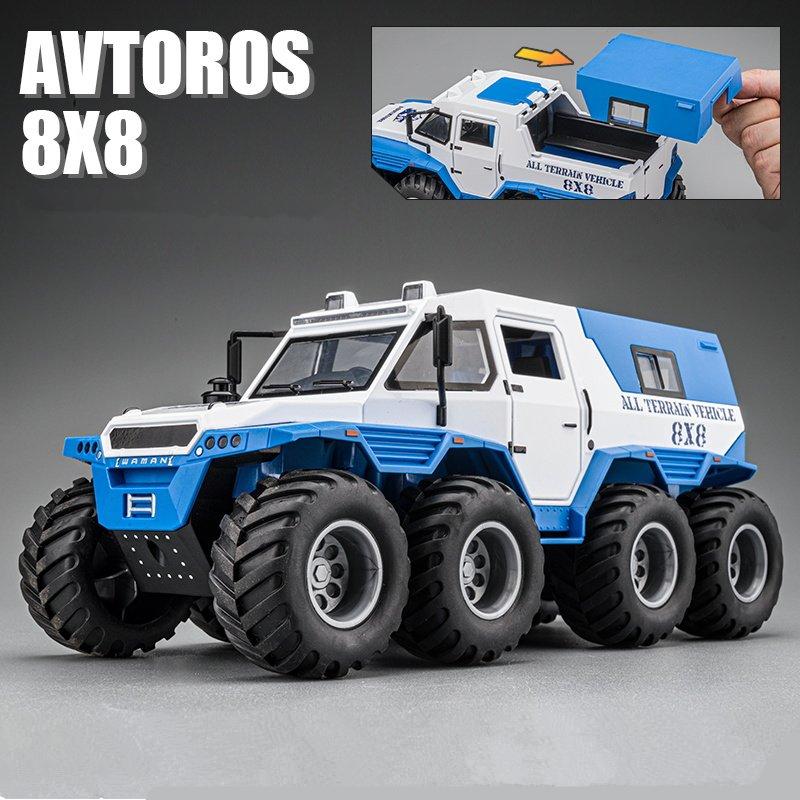 1/24 Russia Conqueror Shaman 8*8 Tyre Alloy Armored Car Model Diecast Metal Toy Police Off-road Vehicles Car Model Children Gift