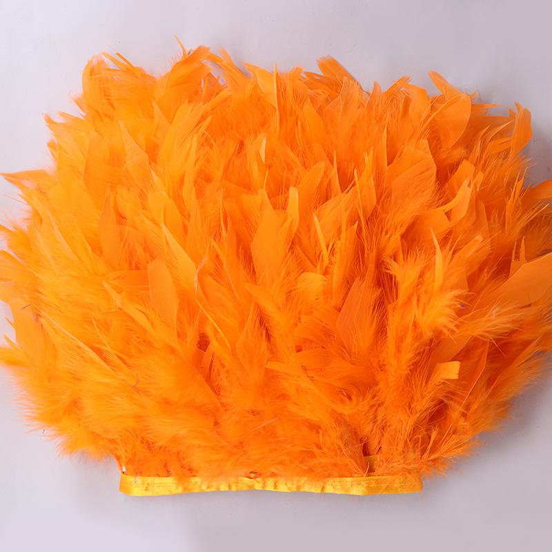 10 Meter Fluffy Colorful Turkey Feathers Fringe Turkey Feather Trim Ribbon Plume For Latin Dance Stage Wedding Sewing Diy Crafts