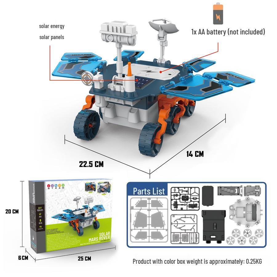 DIY Solar-Powered Mars Rover Kit: Student Assembly Educational Model Toy