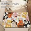 Cartoon Silk Circle Entry Door Floor Mat, Porch Door Scraping Sand Rubbing Soil Dirt-Resistant Foot Pad Easy To Take Care Of Wear-Resistant Non-Slip