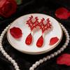 Elegant Alloy Drop Earrings For Women With Flower Shape And Rhinestone Detailing For Gift Giving