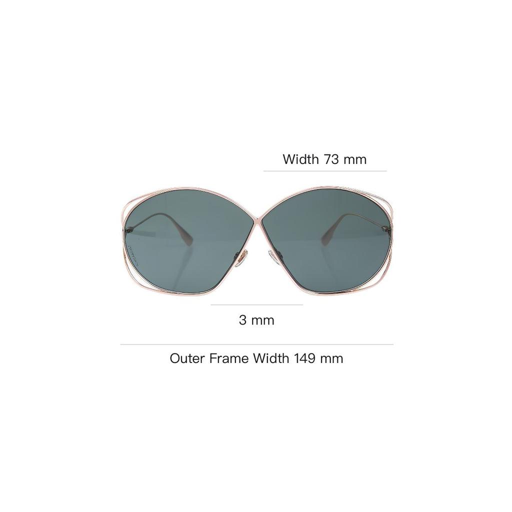 Dior Vintage Fashion Versatile Alloy Frame Irregular Shape Sunglasses Women sunglasses Dark-Green DIORSTELLAIRE2-200869DD868O7