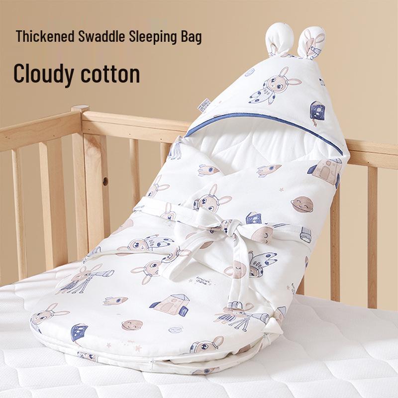 Copertina Swaddle in Puro Cotone Ispessito per Bambini Autunno/Inverno – Doppia Utilizzo: Ricevimento Neonato e Uso Esterno