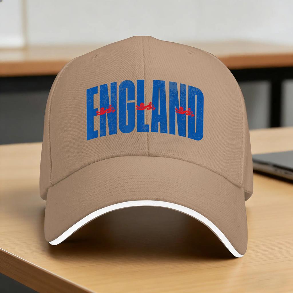 Licensed England National Football Team Baseball Cap  Stylish Trucker Hat Summer UnisexTeens Running Hippie Baseball Caps