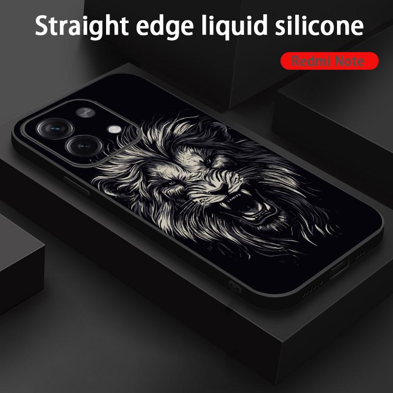 Cool king lion fashion design Phone Case For Redmi Note 14 13 12 11 Pro Plus S 5G 14C A3 Soft Black Phone Cover