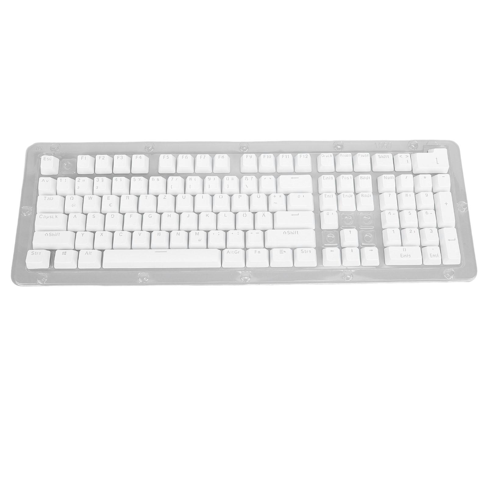 

108 Key German Keyboard Keycaps Minimalist Mechanical Keyboard Translucent Keycaps for 61 64 68 84 белый