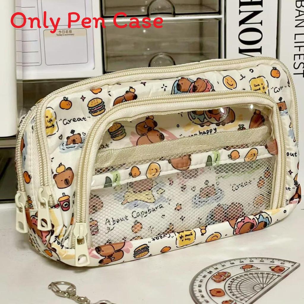 Trousse Hello Kitty en tissu grande capacité, idéale pour les étudiants et le bureau.