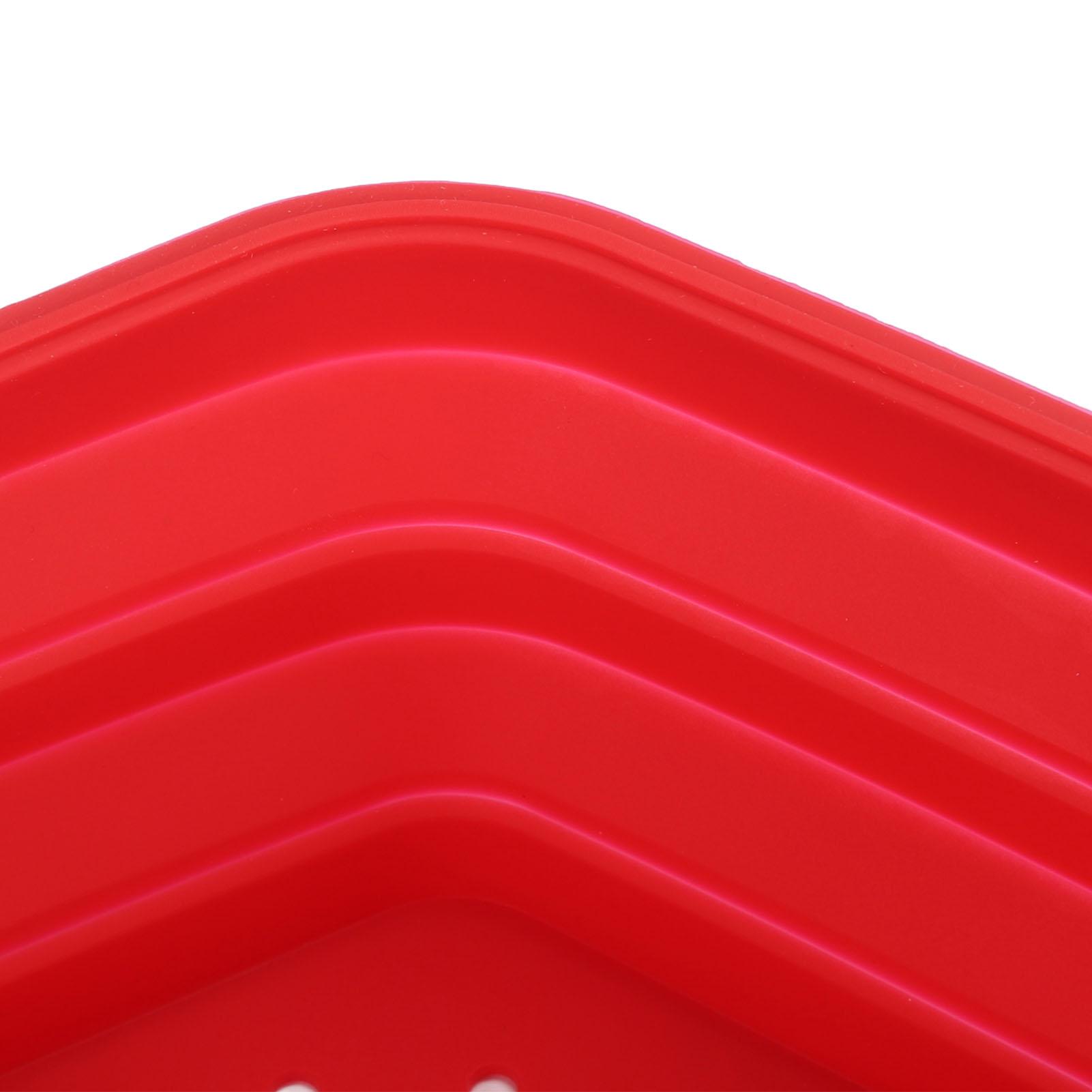 

Красный силиконовый чехол от брызг в микроволновке с ручкой складная крышка для еды в микроволновке тарелка