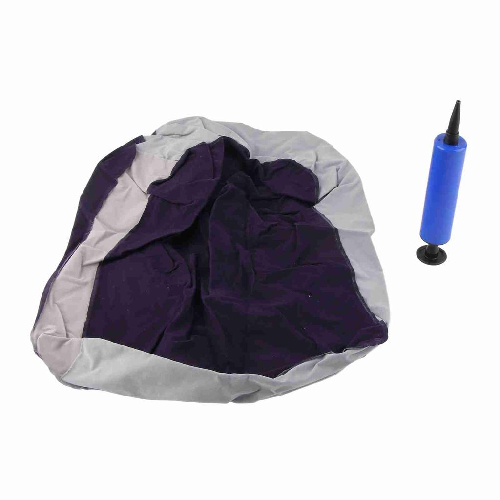 Inflatable Flocking Travel Foot Rest Soft Pillow Travel Flights Relax Cushion With Air Pump