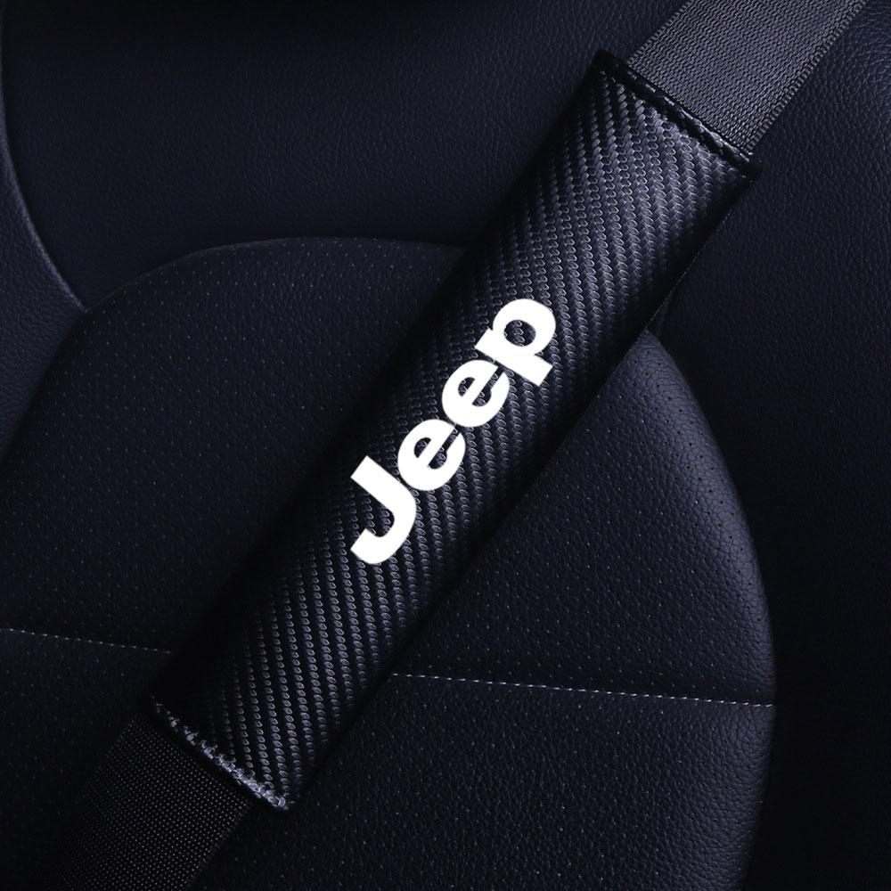 Car Shoulder Cover Cushion Seat Belt Pad Auto Pad For Jeep Grand Cherokee Wrangler JK Gladiator Compass Renegade Patriot