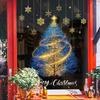 Adesivi per Vetrine Capodanno 2025 Decorazione Natalizia Babbo Natale Pupazzo di Neve Adesivo Albero di Natale Decorazione Vetro Decalcomania Regalo di Natale