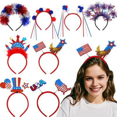 1/15Pcs Bandeau de fête Bandeau drapeau américain Memorial Day Jour de l'Indépendance 4 juillet Coiffe Accessoire de fête patriotique