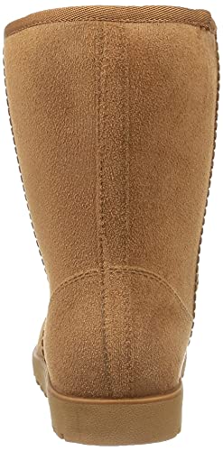 Okamoto Waterproof Mouton Rain Boots In Camel