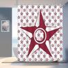 1pc Star-print shower curtain, polyester fabric, machine washable, with hooks, suitable for bathroom décor.