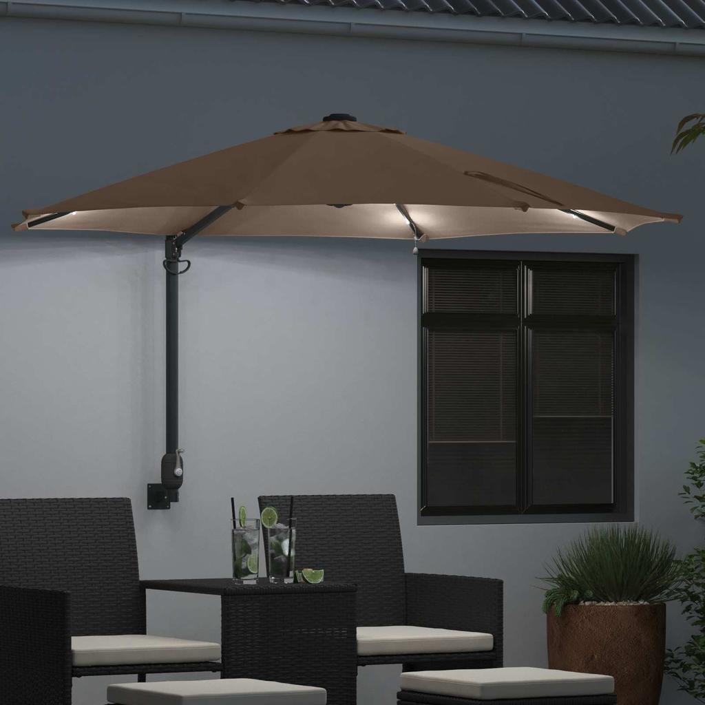 Garden Sun Umbrella Taupe 248 X 248 X 148 Cm