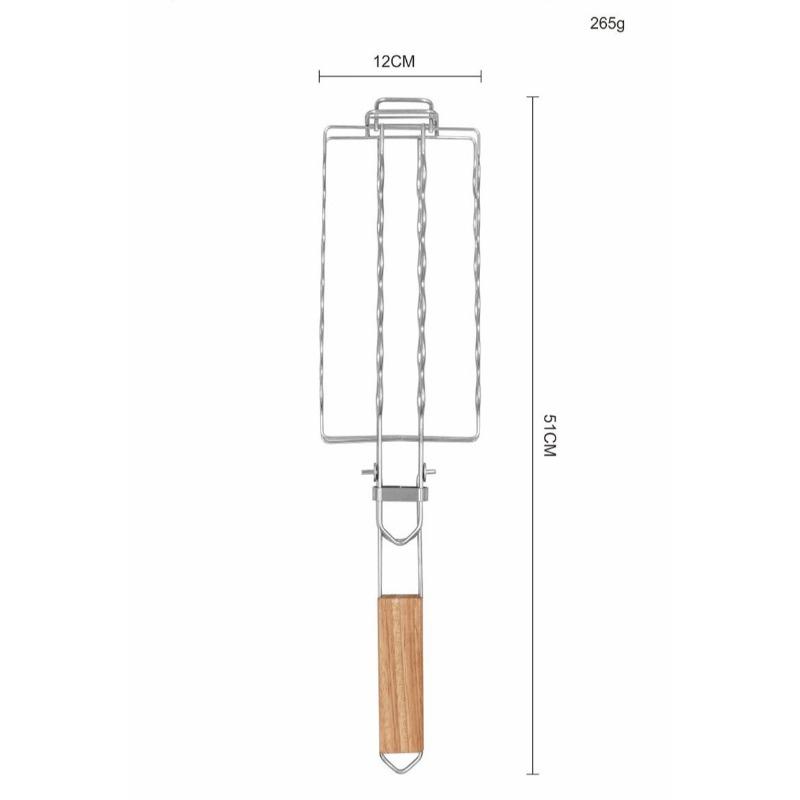 Stainless Steel Barbecue Mesh, Detachable Folding Grill Clip, Ham Sausage Specific Grill, Outdoor Portable Barbecue Rack