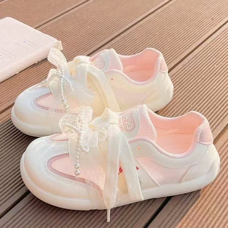 Shoes summer new mesh ballet style moral training shoes flat bottom with skirt cute sense casual