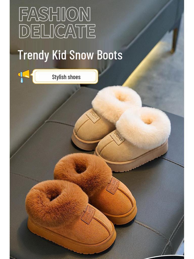 Autumn/Winter Kids Cartoon Snow Boots & Non-slip Indoor Warm Slippers for Boys.