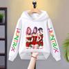 KPOP stílusú gyerek kapucnis pulóver, Divatos és kényelmes karácsonyi sorozat, Lányok divatos túlméretezett sportruházata, Streetwear
