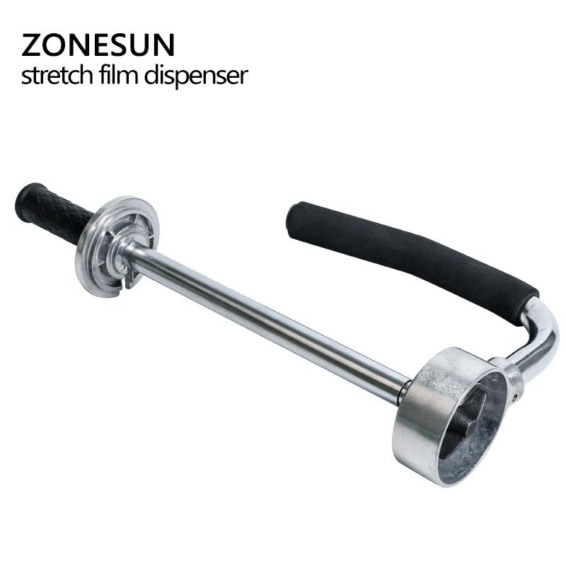 ZONESUN 30-50cm Height Adjustable Stretch Film Wrapping Machine Handheld Dispenser Stainless Steel Pallet Packing Tool