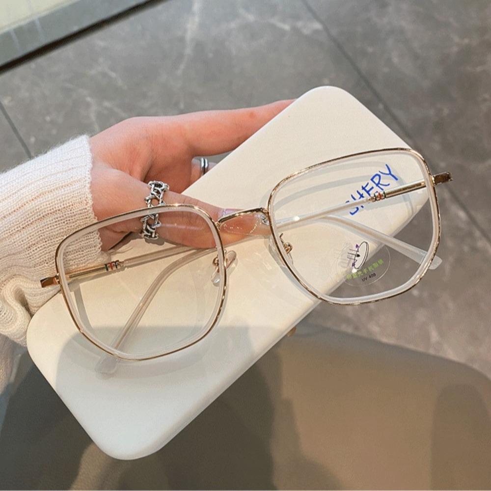 Myopie-Brille Blaulichtfilter-Brille Vintage Großes Gestell Transparent Computer-Myopie-Brille für Damen -4,0 Bis 0