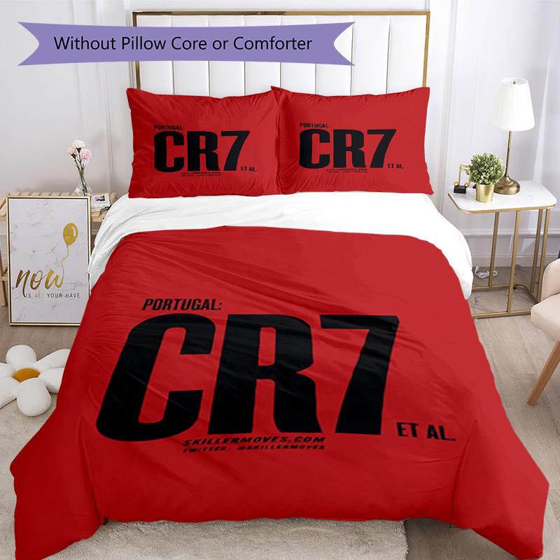Ronaldo's Cr7 Goal Celebration Bedding Set, Breathable Duvet Cover with Pillowcases, Soft Bed Linen for Bedroom Home Decoration, Perfect Festival Birt