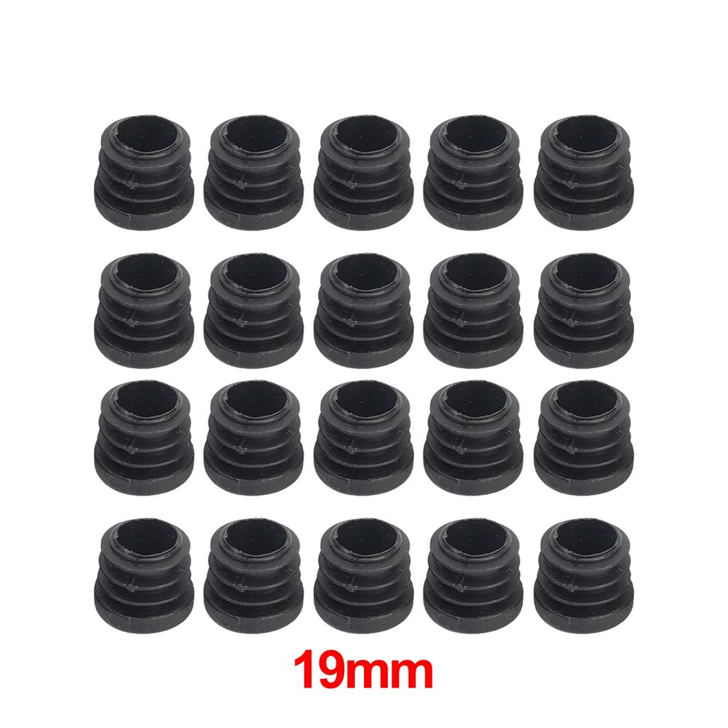 20-100pcs Round Steel Pipe Plastic Hole Plug Furniture Chair Leg Ladder Glide Protection Blanking End Cap Tube Pipe Insert Plugs