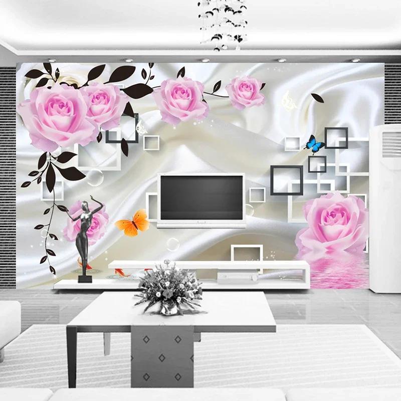 Fototapete für Schlafzimmer, Wohnzimmer, TV-Hintergrund, Wohnkultur, Rose, Blume, Wandbild, Tapete