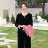 Women's Spring & Autumn Chinese Style Embroidered Stand-Up Collar Vest & Velvet Top Set
