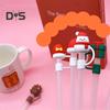 2Pcs Christmas Silicone Straw Cap 10mm Reusable Dust-Proof Straw Topper for Cup Party Decor Santa Claus Snowman Elk Christmas Tree Bells Straw Tips