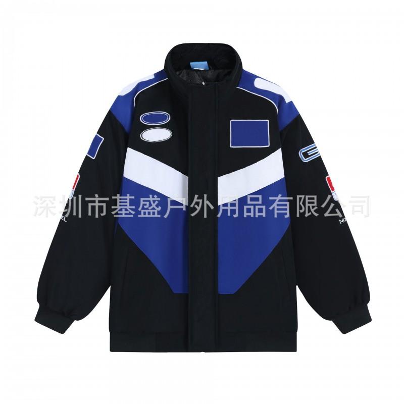 F1 Racing Embroidered Padded Jacket Retro Motorcycle Riding Baseball Coat Unisex