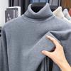 Autumn Mens Knitted Turtleneck Sweater Slim Fit Long Sleeve Anti-pilling Pullover Solid Color Trend Men Streetwear