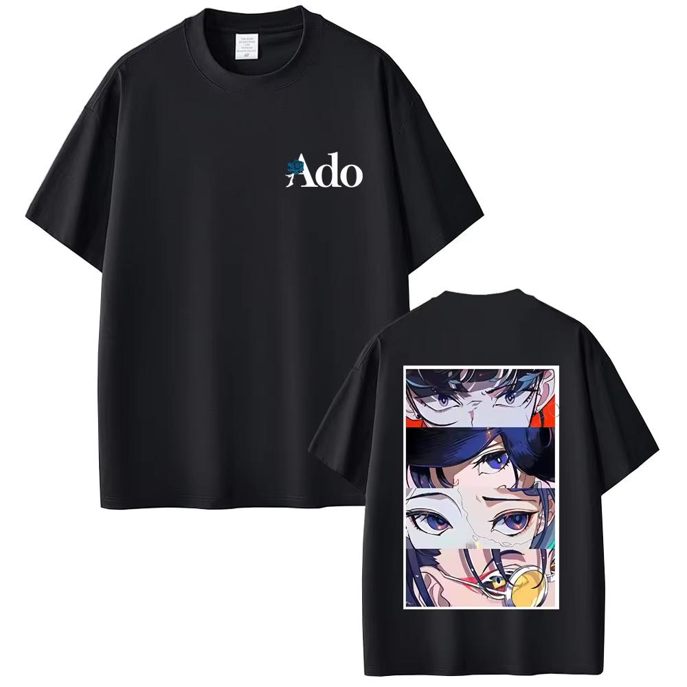 Ado Grafik T-Shirt Herren Damen Kleidung Mode Japanischer Stil T-Shirts Unisex Lässig reine Baumwolle Vintage Hip Hop Streetwear