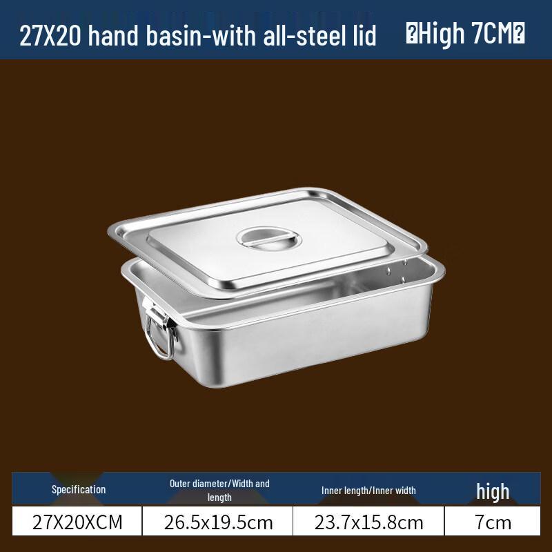 

304 Stainless Steel Deep Rectangular Food Pan with Lid