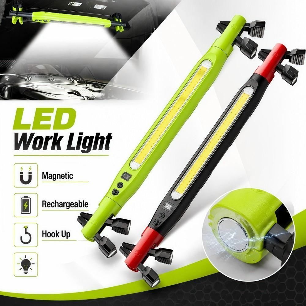 Hook Up LED Magnetic Flashlight Rechargeable COB Long Bar Light Repair, Camping Etc