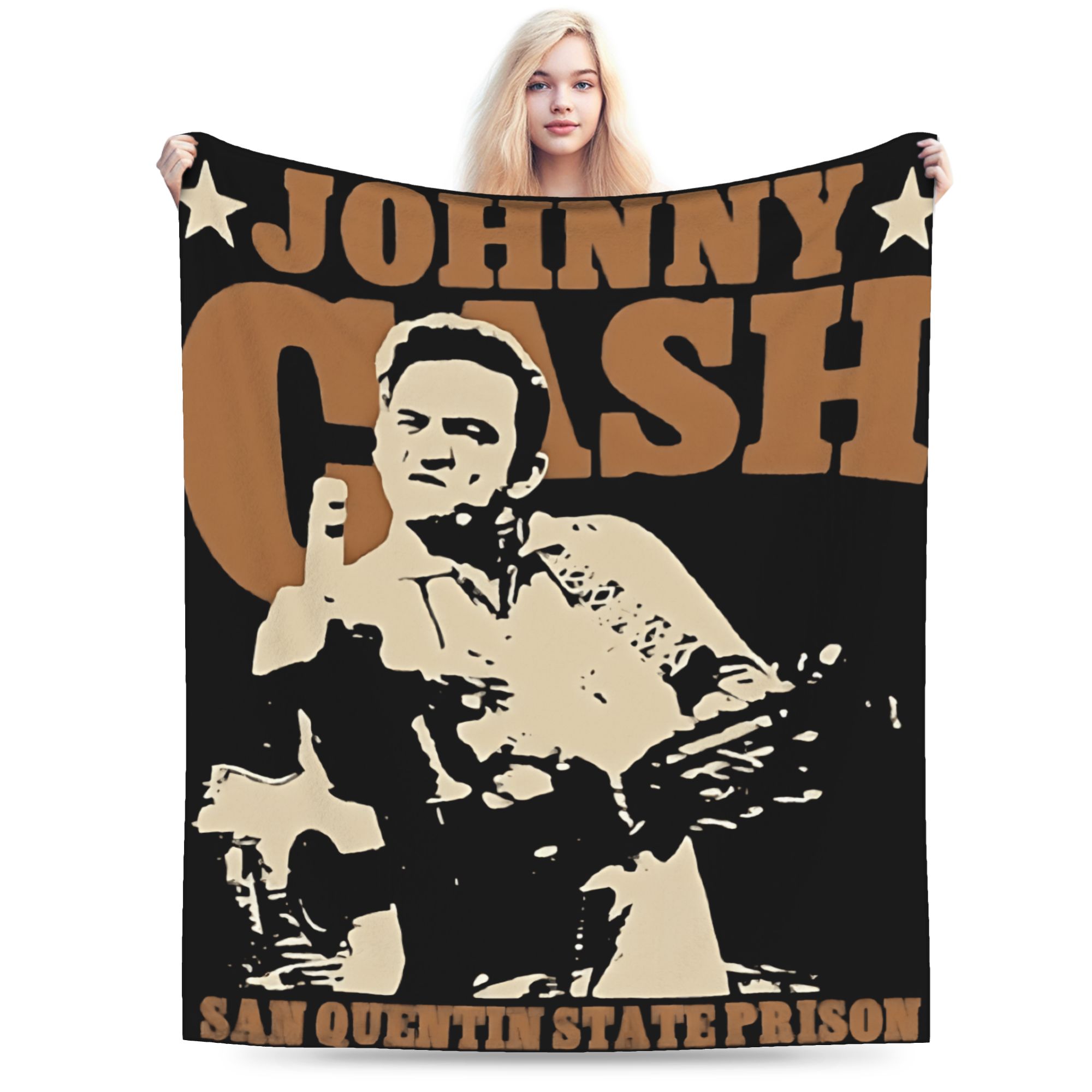 

The Retro Johnny Cash Photo Gift Plush Blanket Kids Flannel Throw Blanket For Couch Chair Warm Soft Quality Bedspread Gift 30x40in