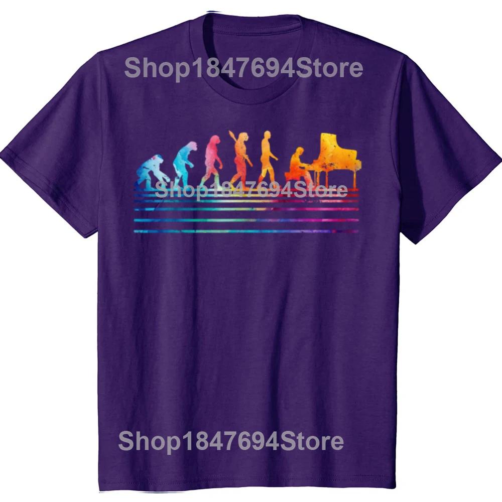 

Piano Retro Vintage Evolution Of Man T Shirts Cotton Streetwear Short Sleeve Birthday Gifts Summer Style Tshirt Mens Clothing 4XL