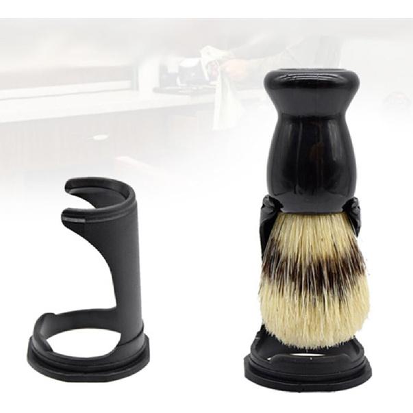 4Pcs Black Shaving Brush Stand Holder Set for Men's Grooming Non-Slip Base for Organized Storage and Easy Access