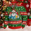 Men's Christmas Novelty Print Long Sleeve Button Placket Pullover Sweatshirt for Winter