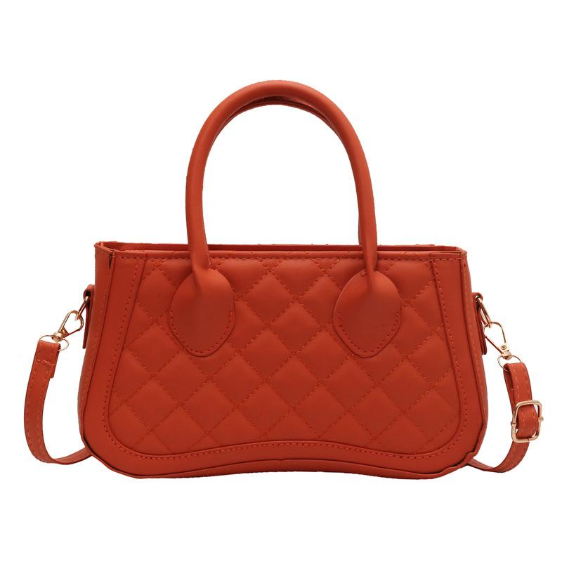 

2024 літня нова текстурна сумка жіноча модна одноплечова іноземного стилю маленька квадратна сумка проста особистість портативна сумка-месенджер помаранчевий