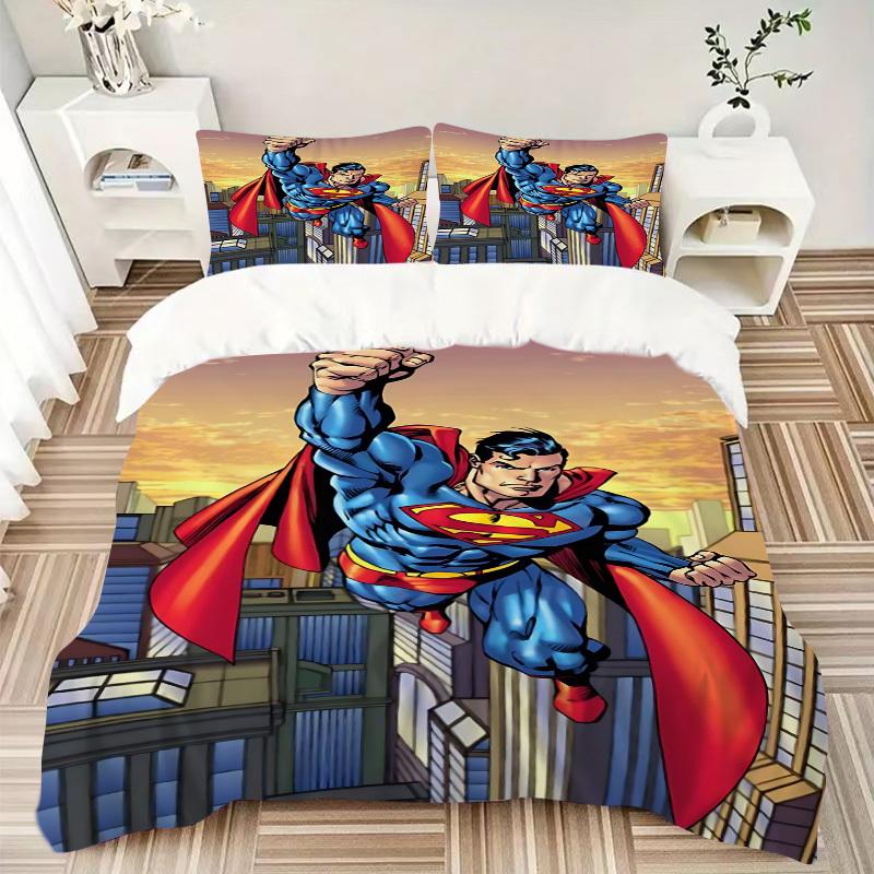 3pcs Superman Cover Set,Soft Comfortable Duvet Cover,Guest Room (1*Duvet Cover + 2*Pillowcases, Without Core) yy251024120