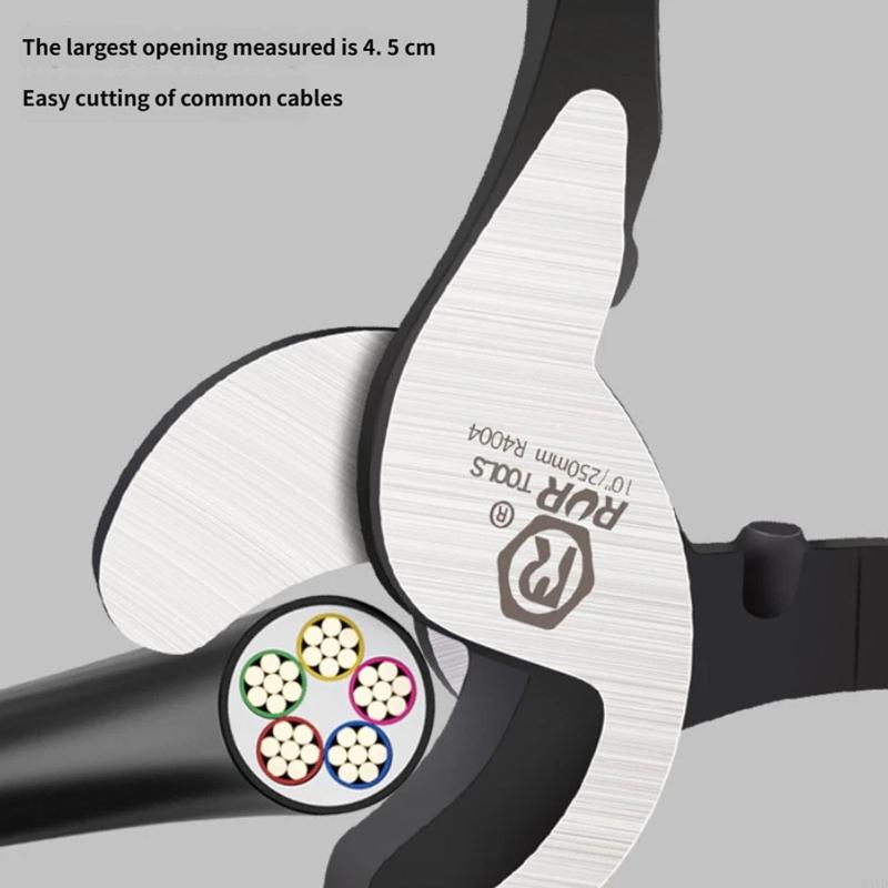 Professional 10inch Wire Rope Cutter With Ergonomic Grip Multifunction Pliers For Electricians And Construction Workers M4YD